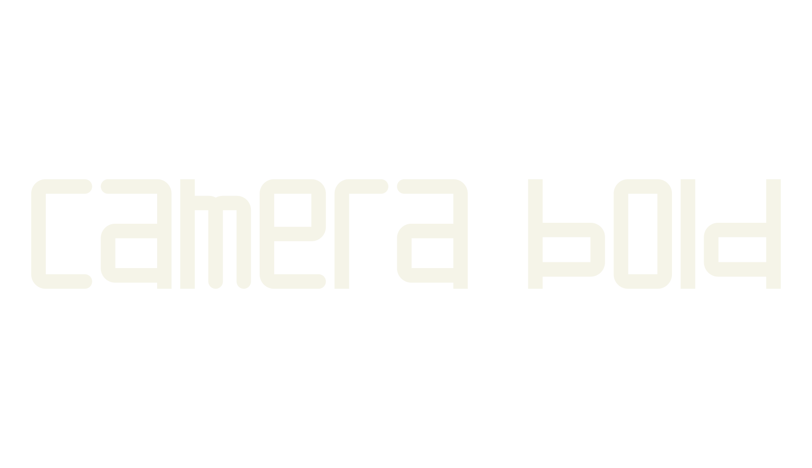 Camera Bold, monogram font preview