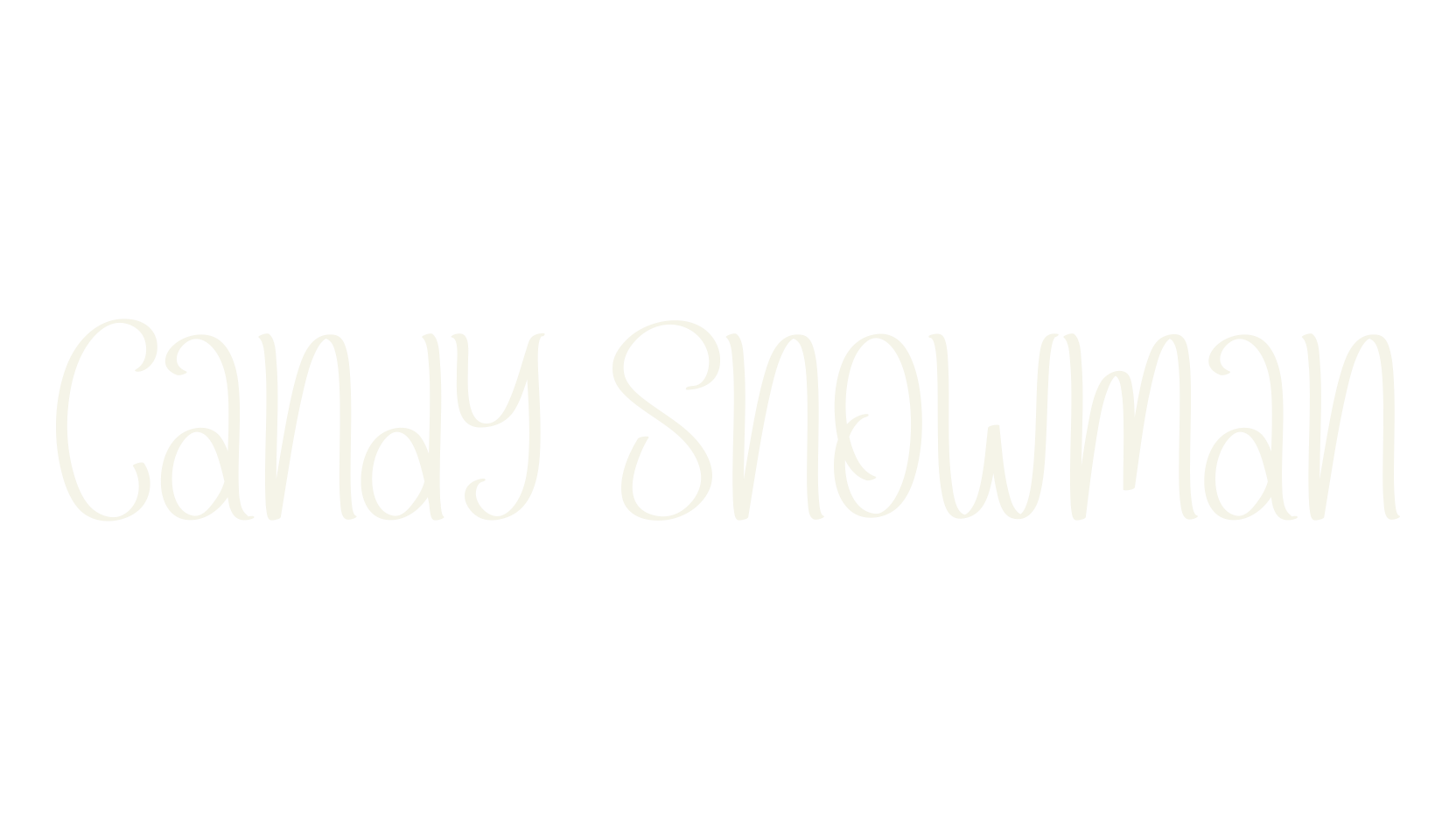 Candy Snowman, handwriting font preview
