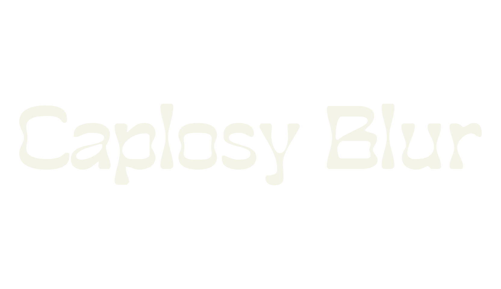 Caplosy Blur, funky font preview