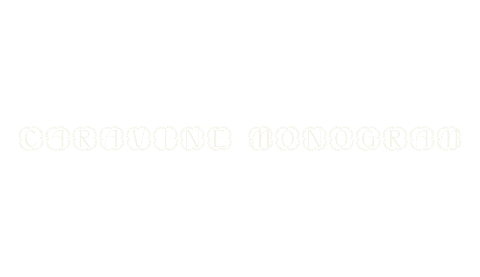 Caravine Monogram, monogram font preview