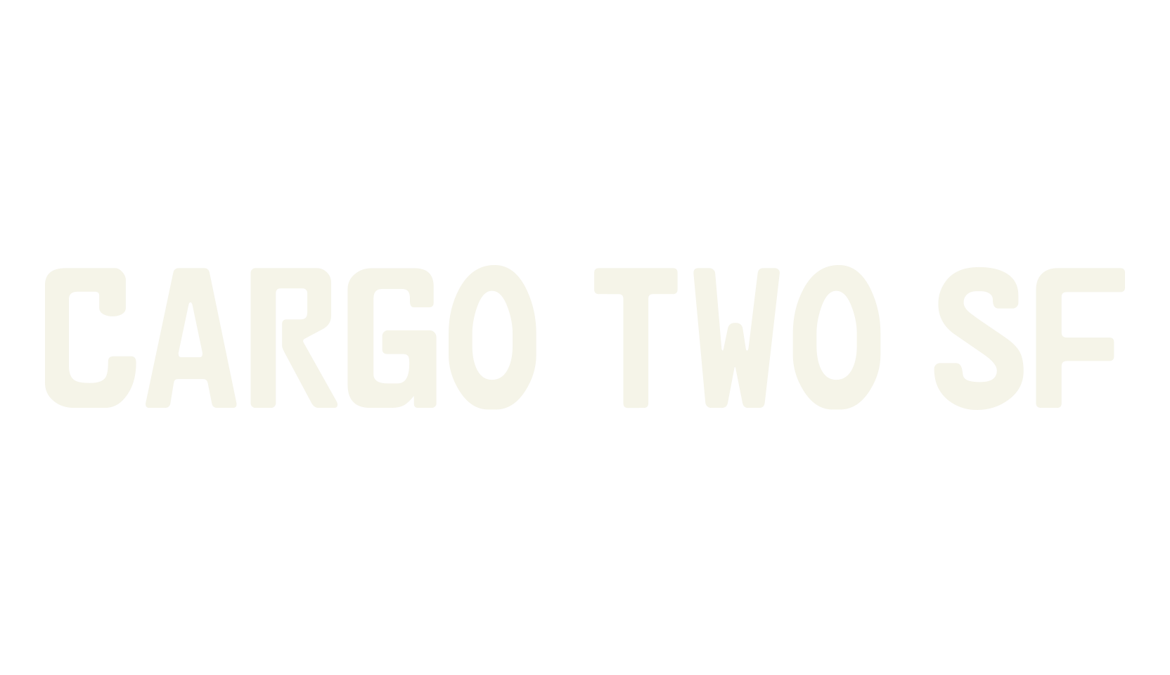 Cargo Two SF, decorative font preview