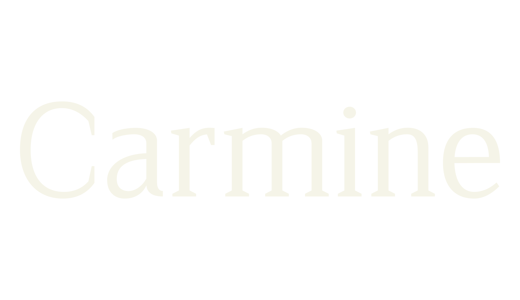 Carmine, beautiful font preview