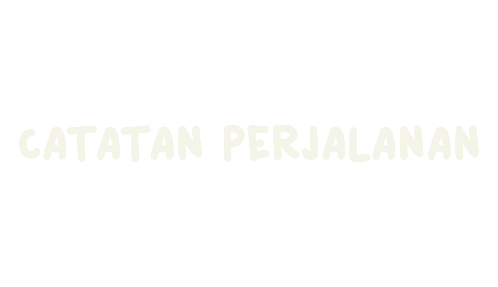 Catatan Perjalanan, handwritten font preview