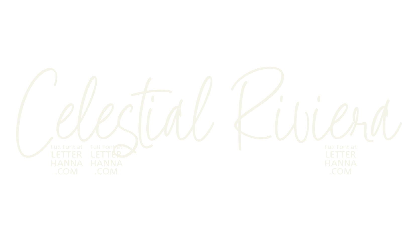 Celestial Riviera, handwriting font preview