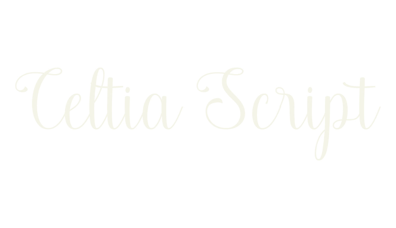 Celtia Script, fancy font preview