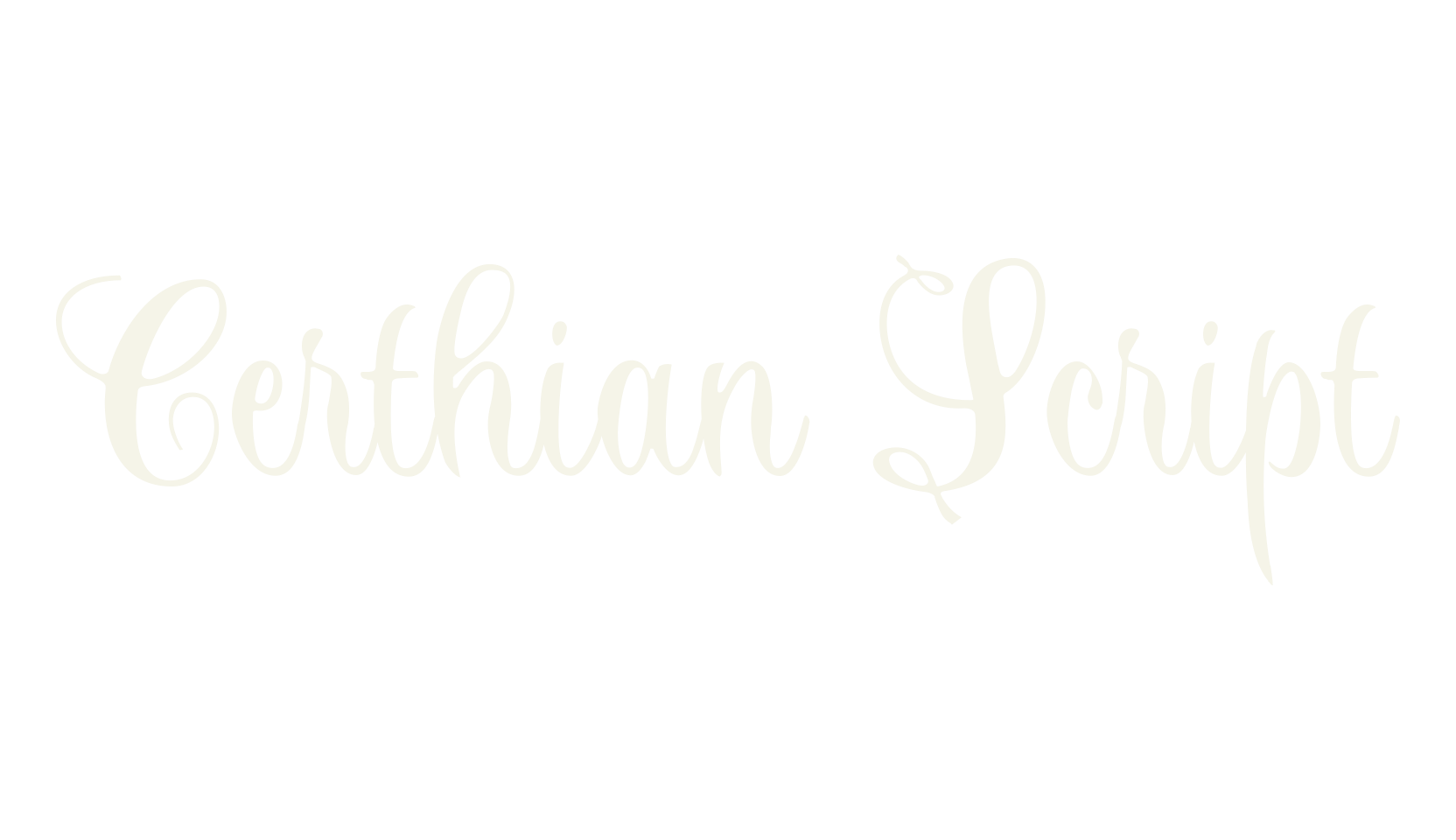 Certhian Script, fancy font preview