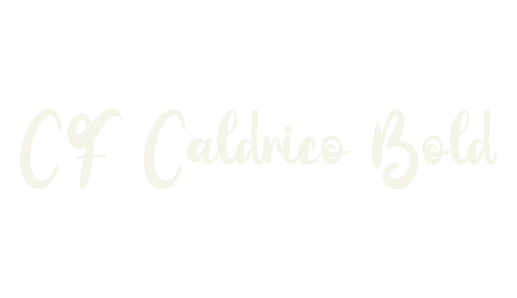CF Caldrico Bold, artistic font preview
