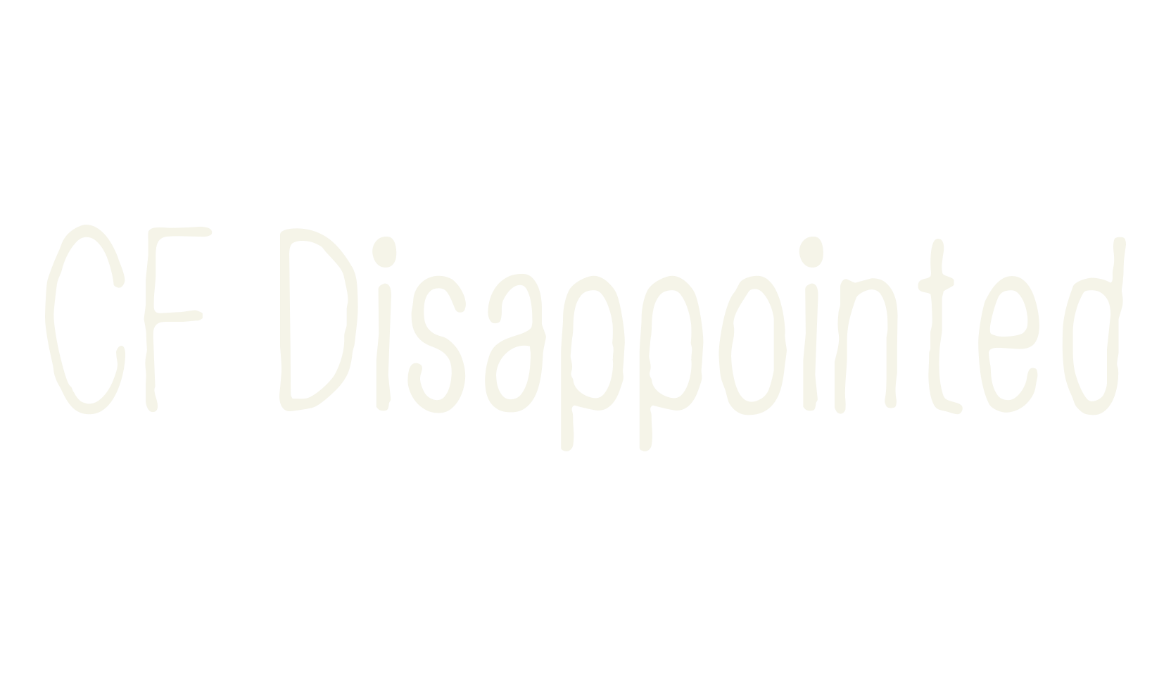 CF Disappointed, handwritten font preview