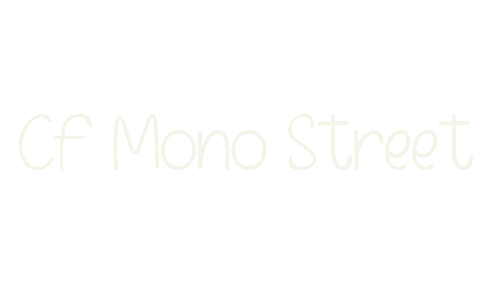 CF Mono Street, thin font preview