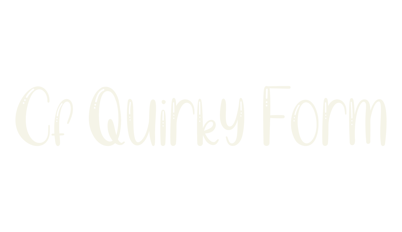 Cf Quirky Form, cute font preview