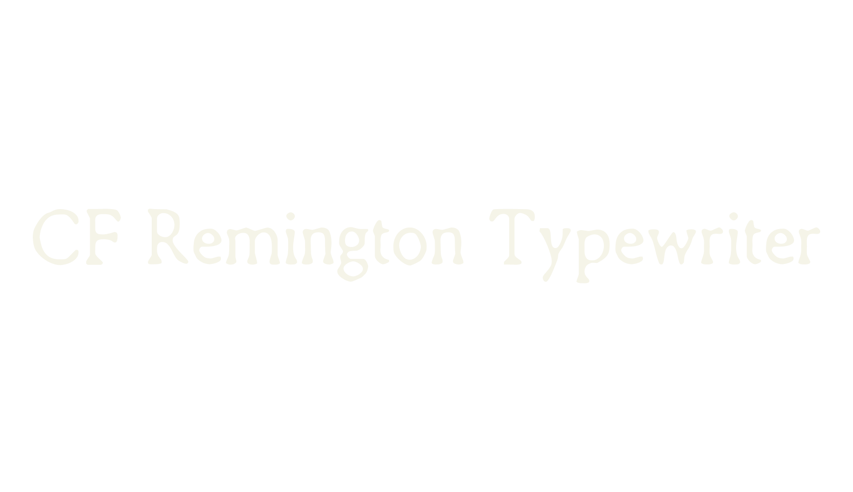 CF Remington Typewriter, display market font preview