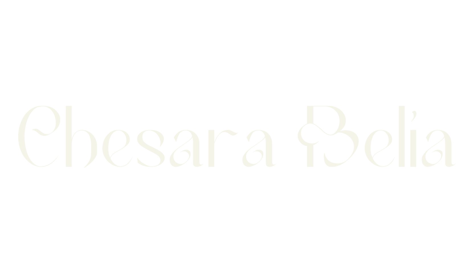 Chesara Belia, logo font preview