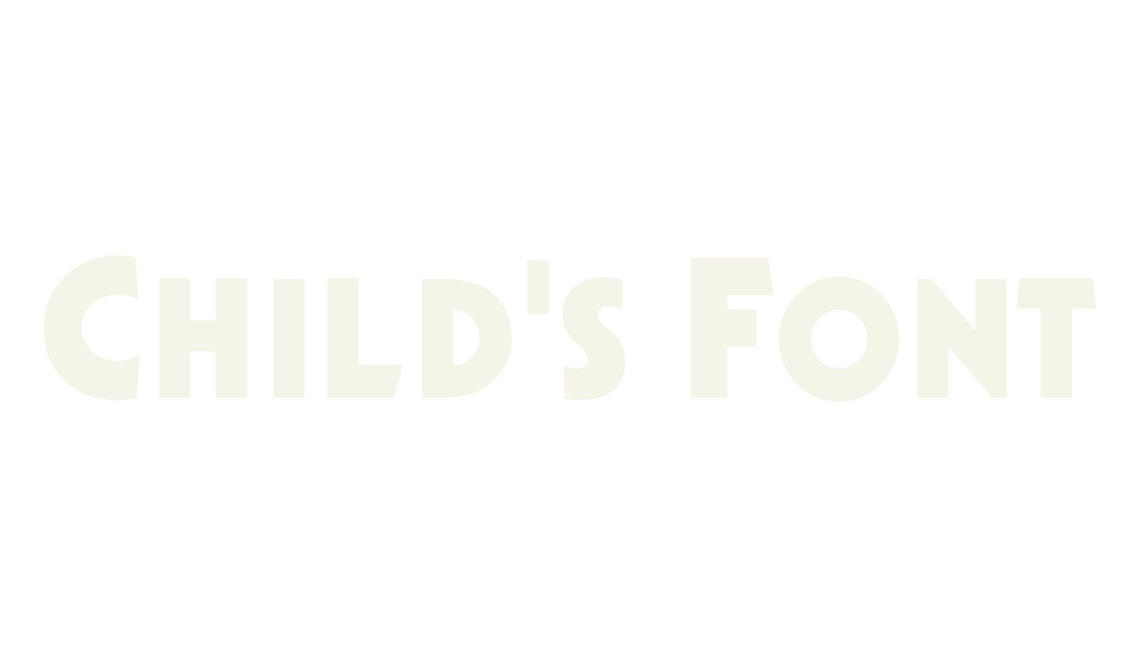 Child's Font, display market font preview
