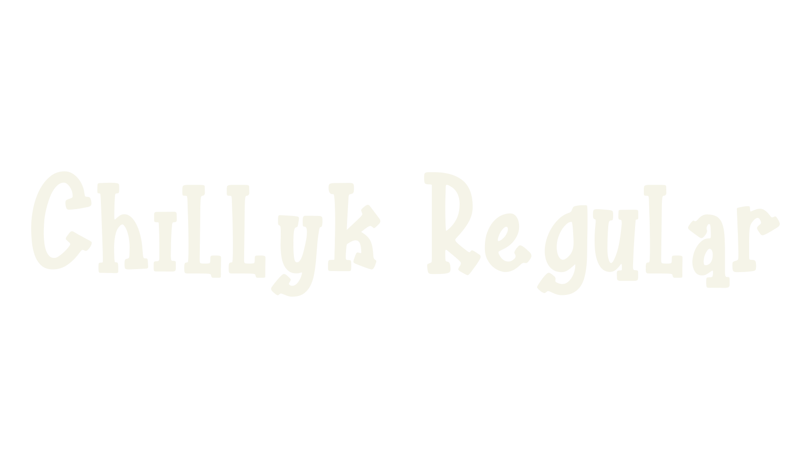 Chillyk Regular, fashion script font preview