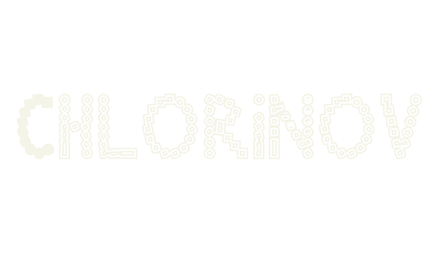 Chlorinov, bizarre font preview
