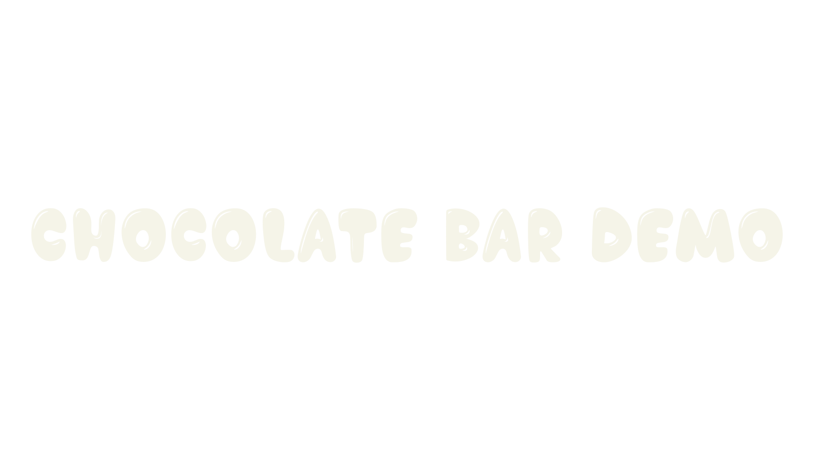 Chocolate Bar Demo, 3d font preview