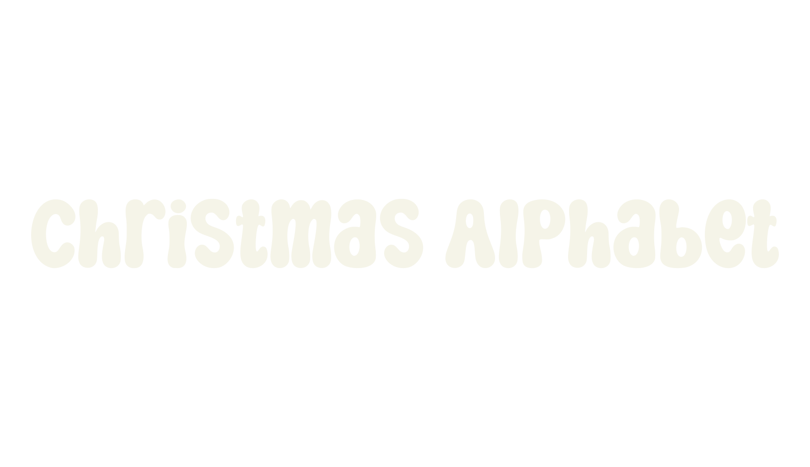 Christmas Alphabet, bubble letters font preview