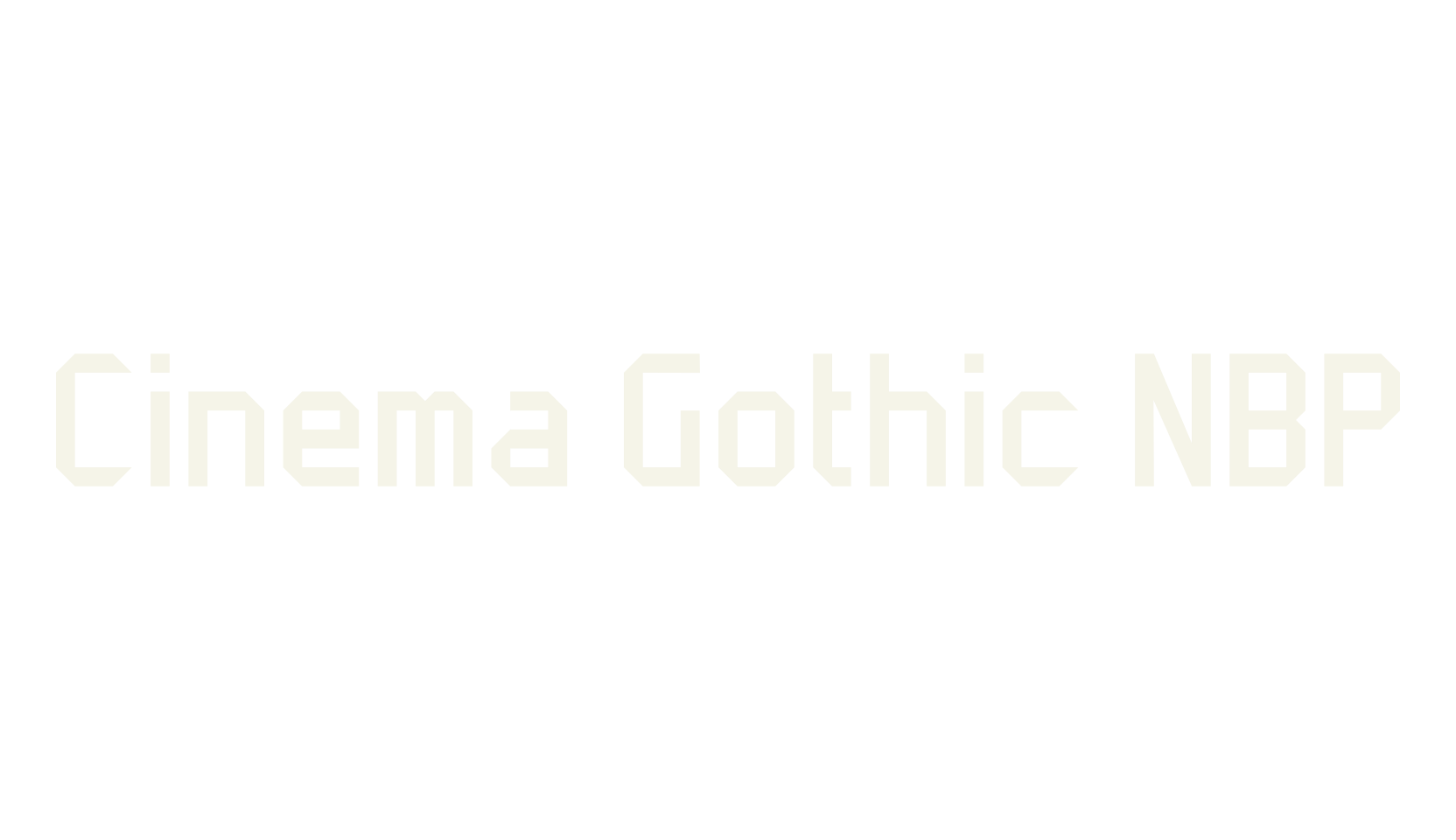 Cinema Gothic NBP, tech font preview