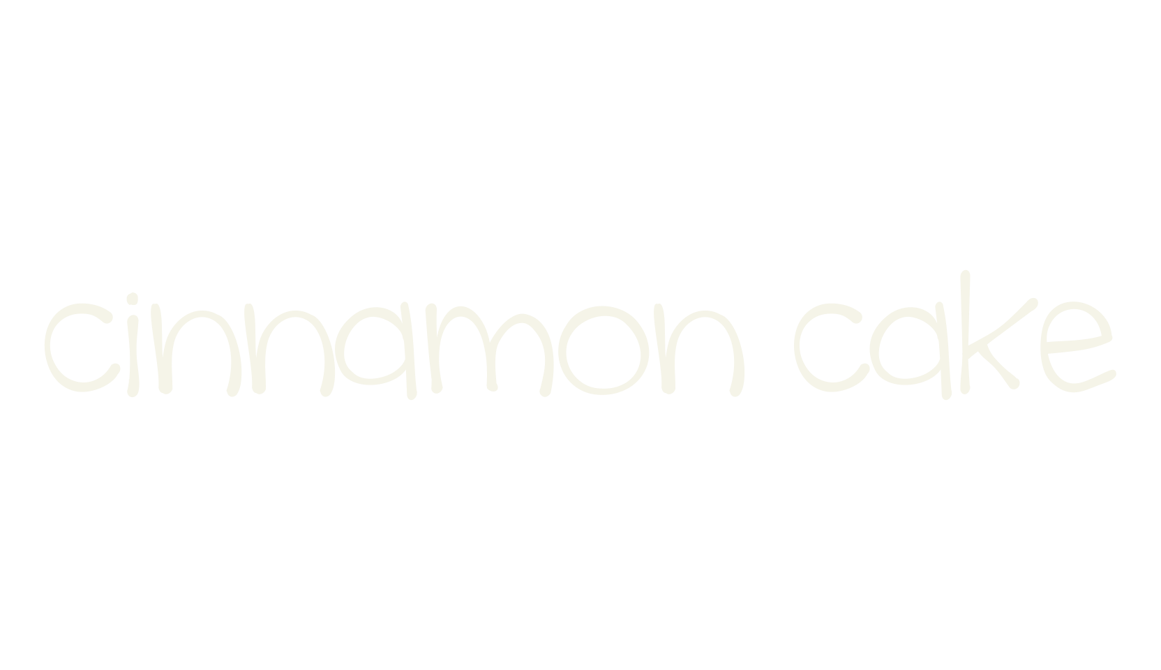 cinnamon cake, handwritten font preview