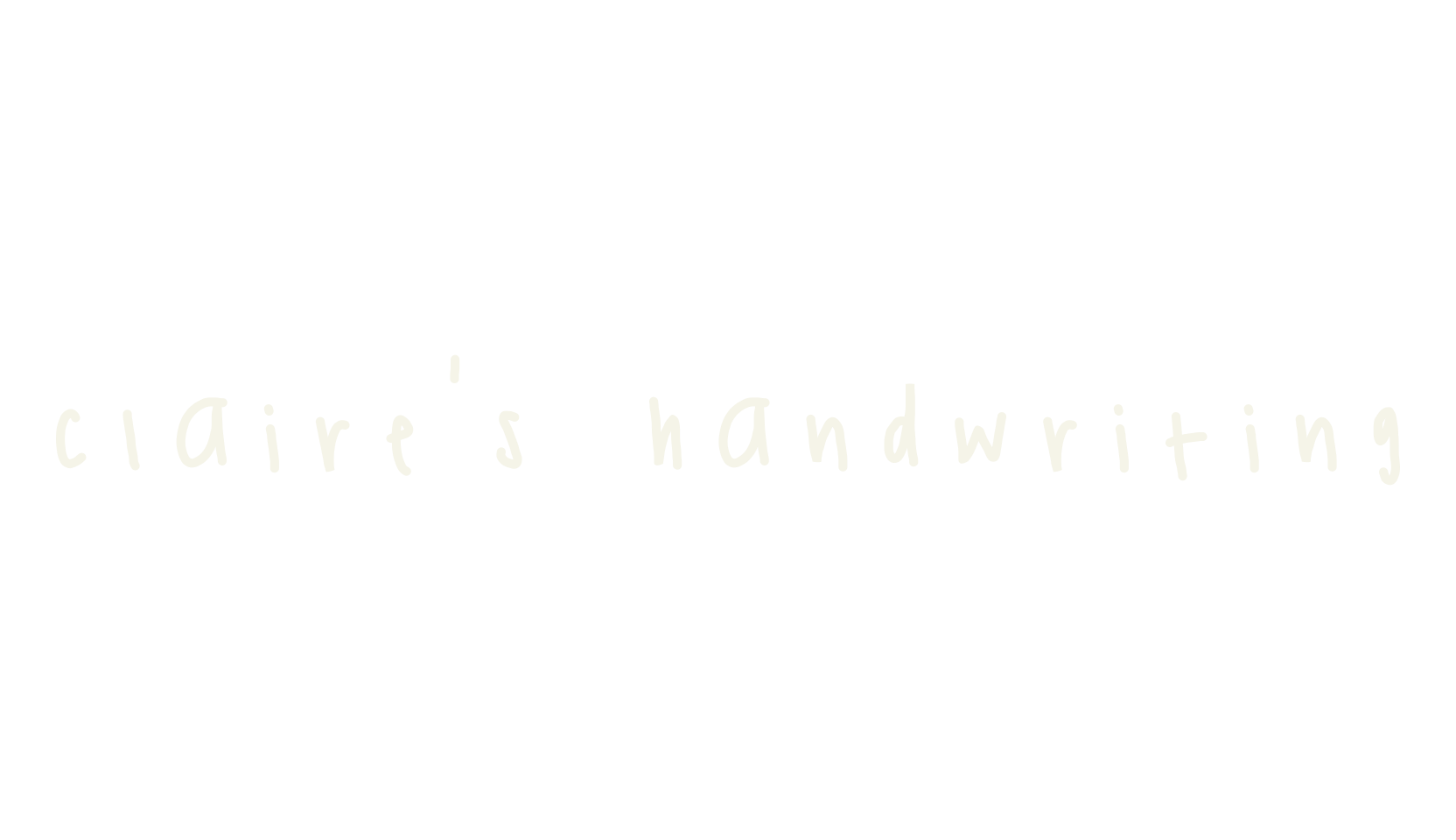 claire's handwriting, display font preview