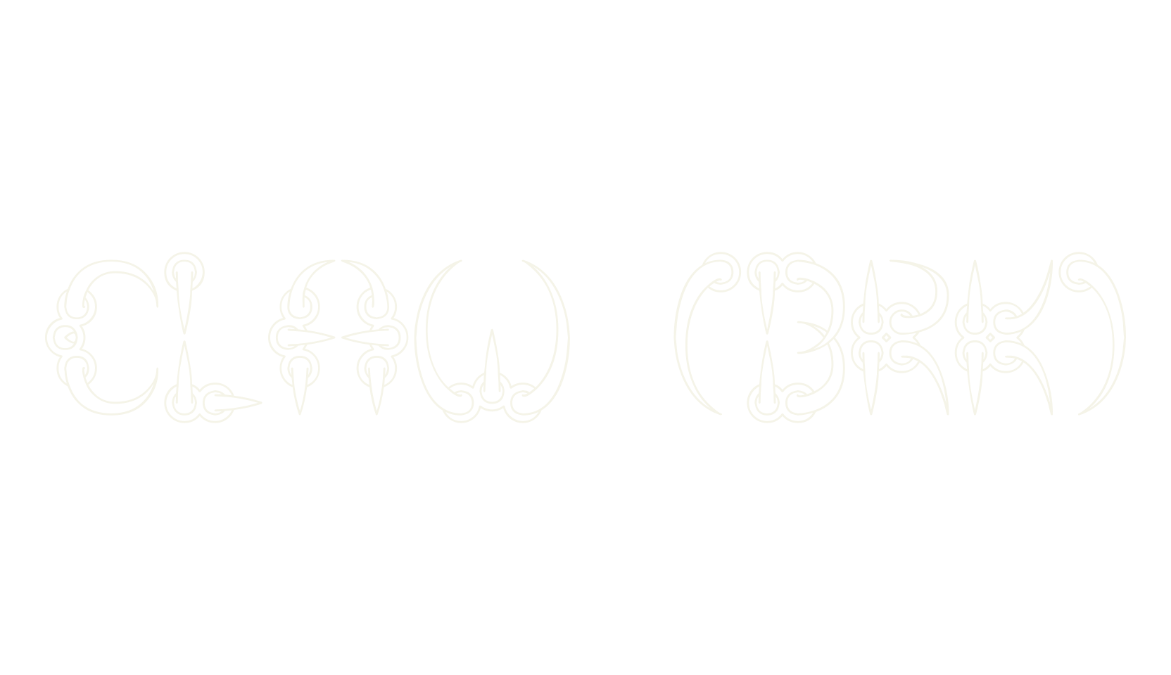 CLAW (BRK), display font preview