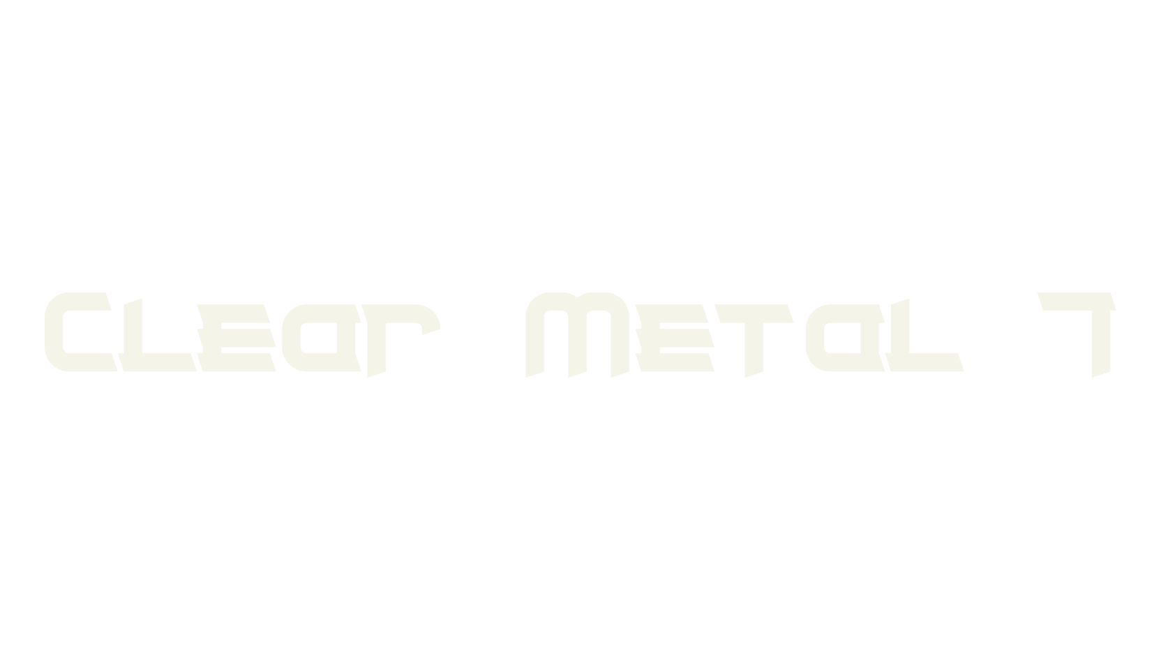 Clear Metal 7, metal font preview