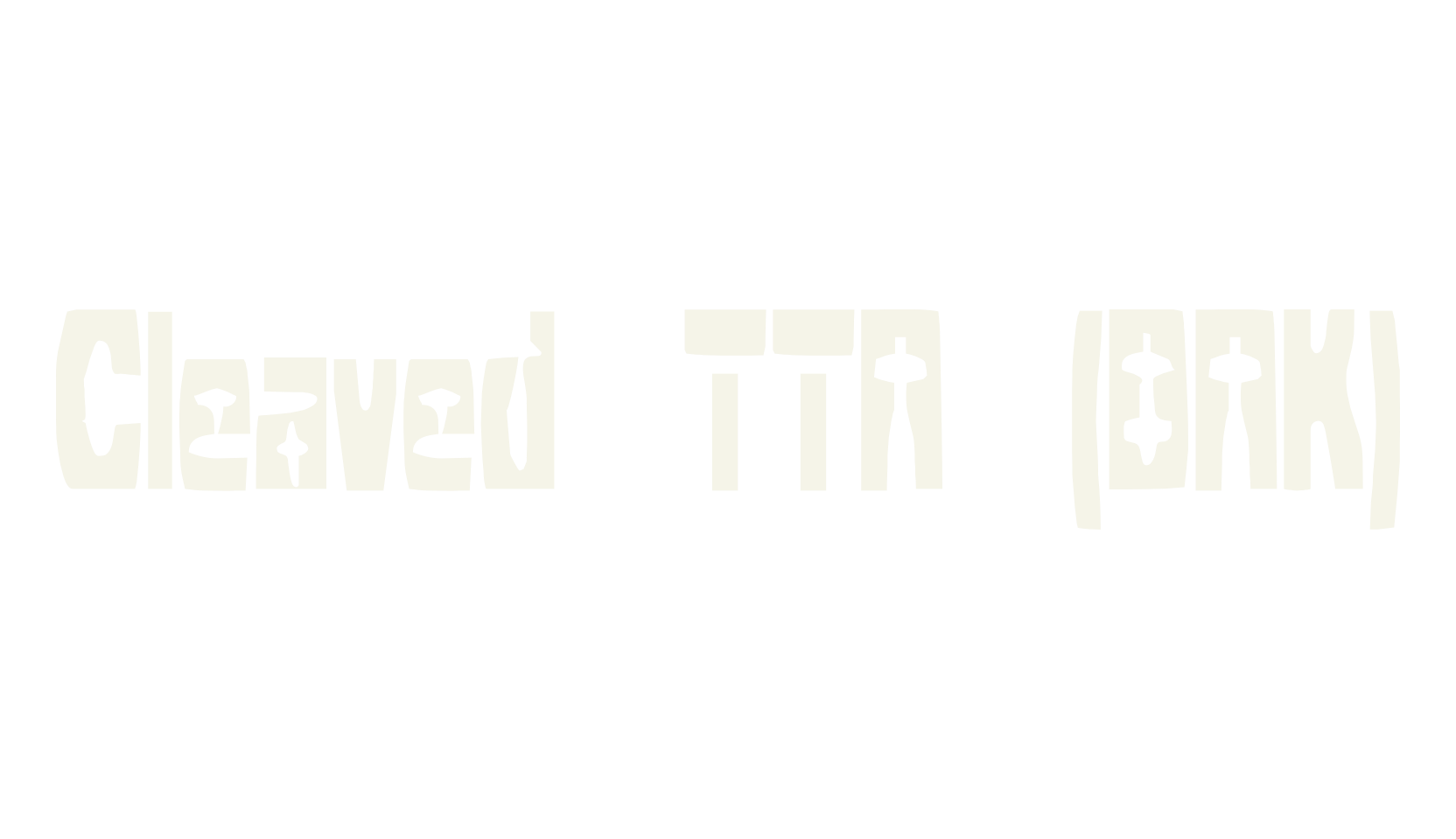 Cleaved TTR (BRK), display font preview