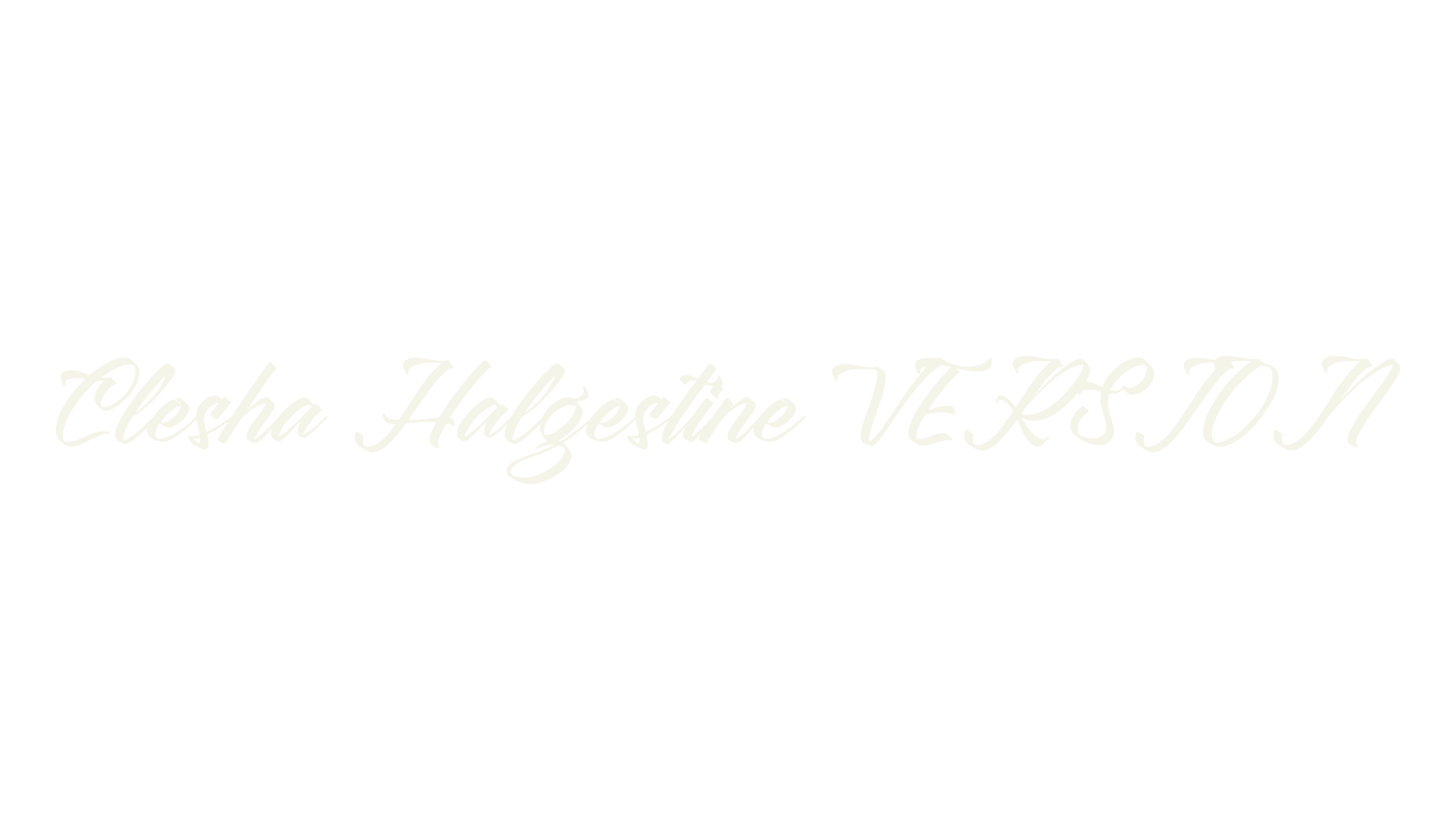 Clesha Halgestine VERSION, script font preview