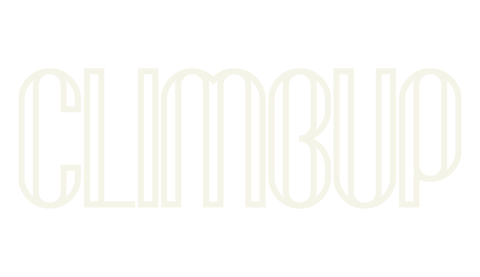 Climbup, outline font preview