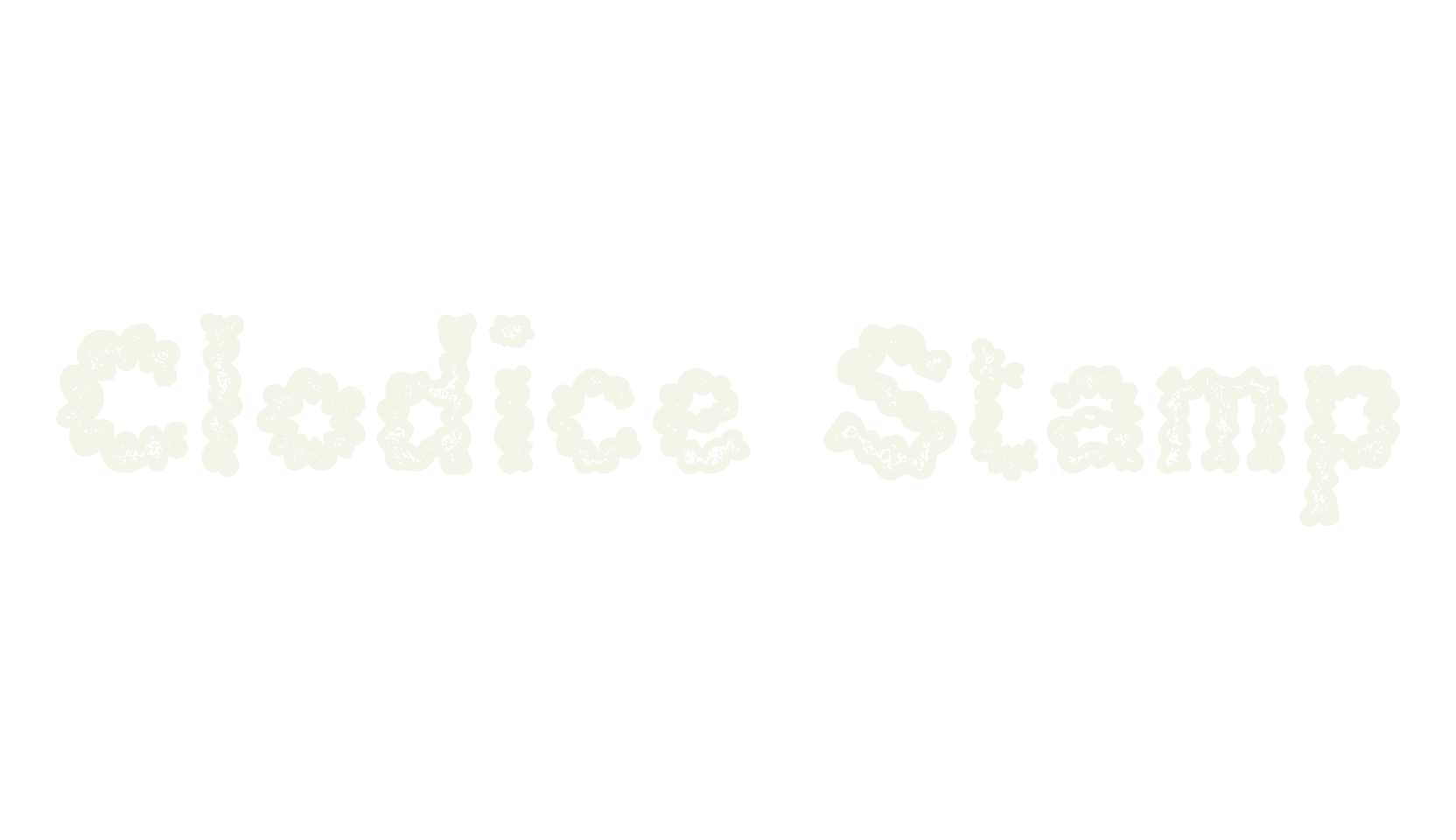Clodice Stamp, stamp font preview