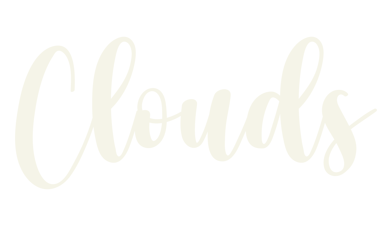 Clouds, calligraphy font preview