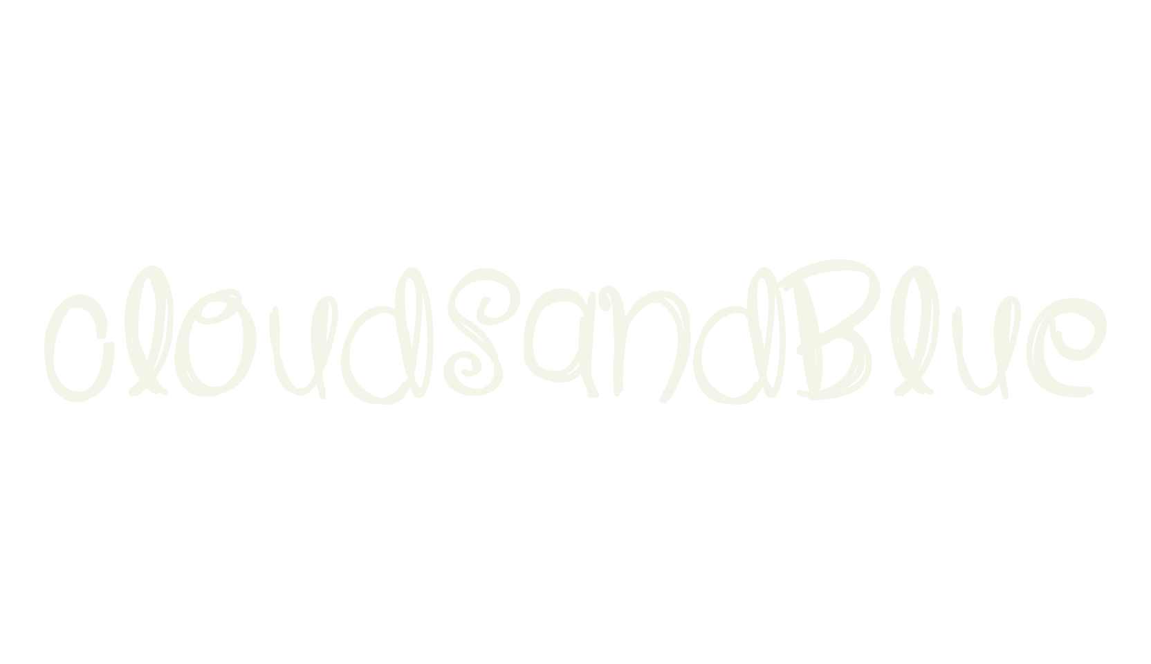 CloudsAndBlue, handwritten font preview
