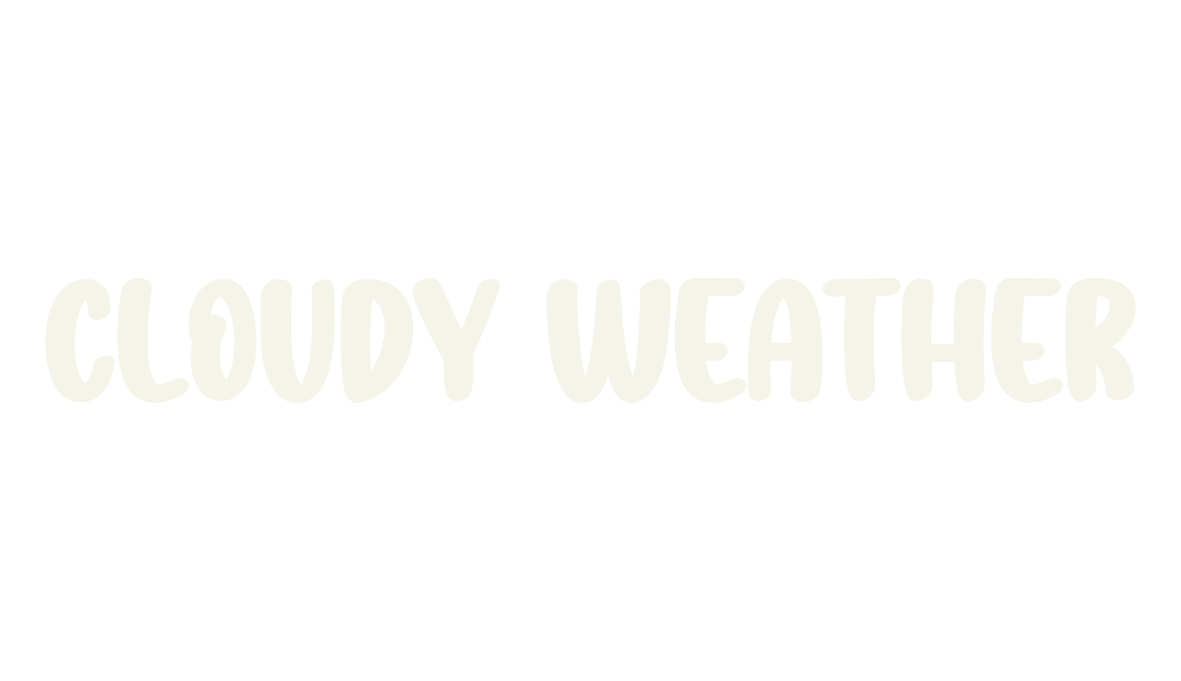 Cloudy Weather, handwriting font preview