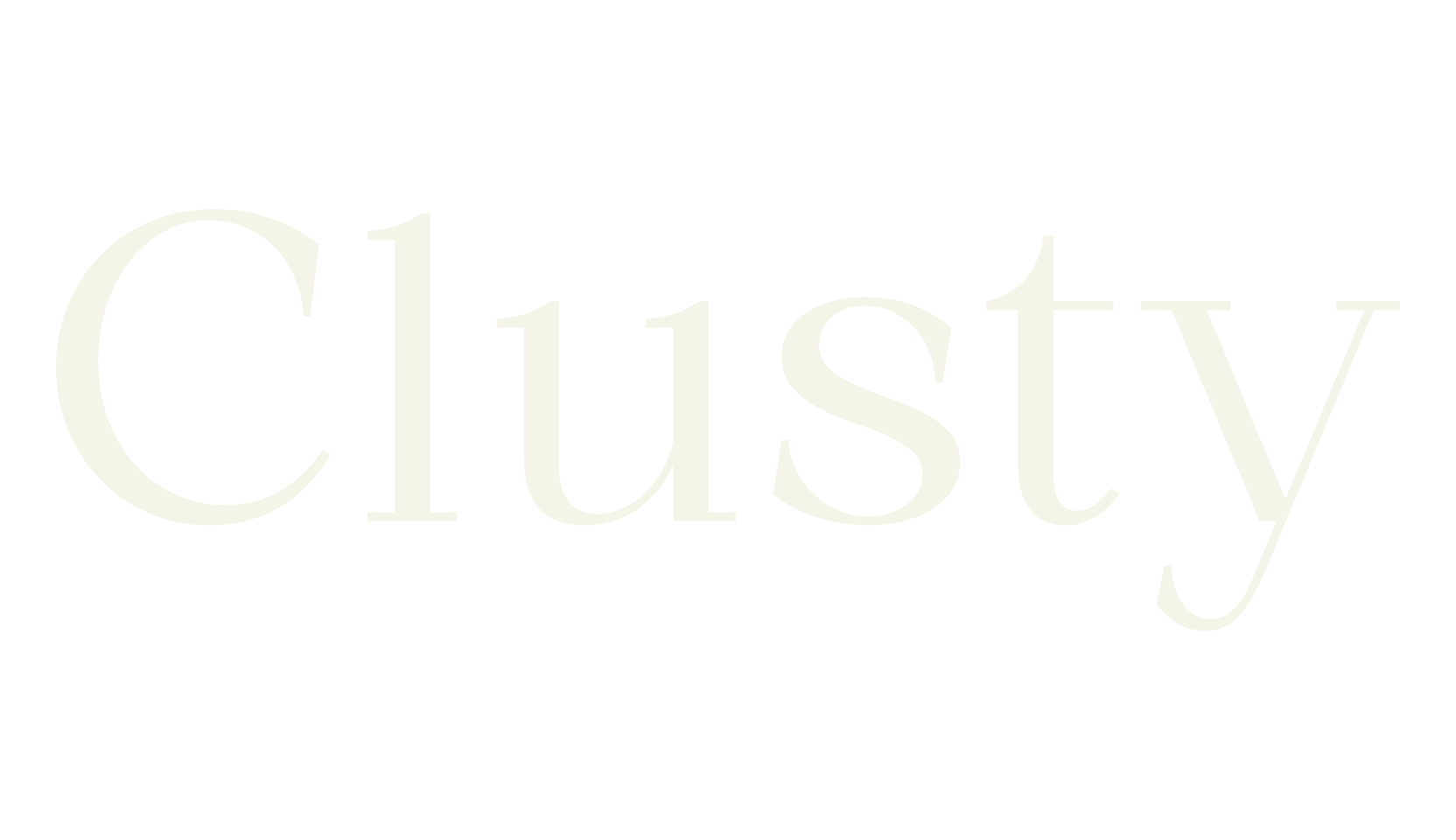 Clusty, corporate font preview