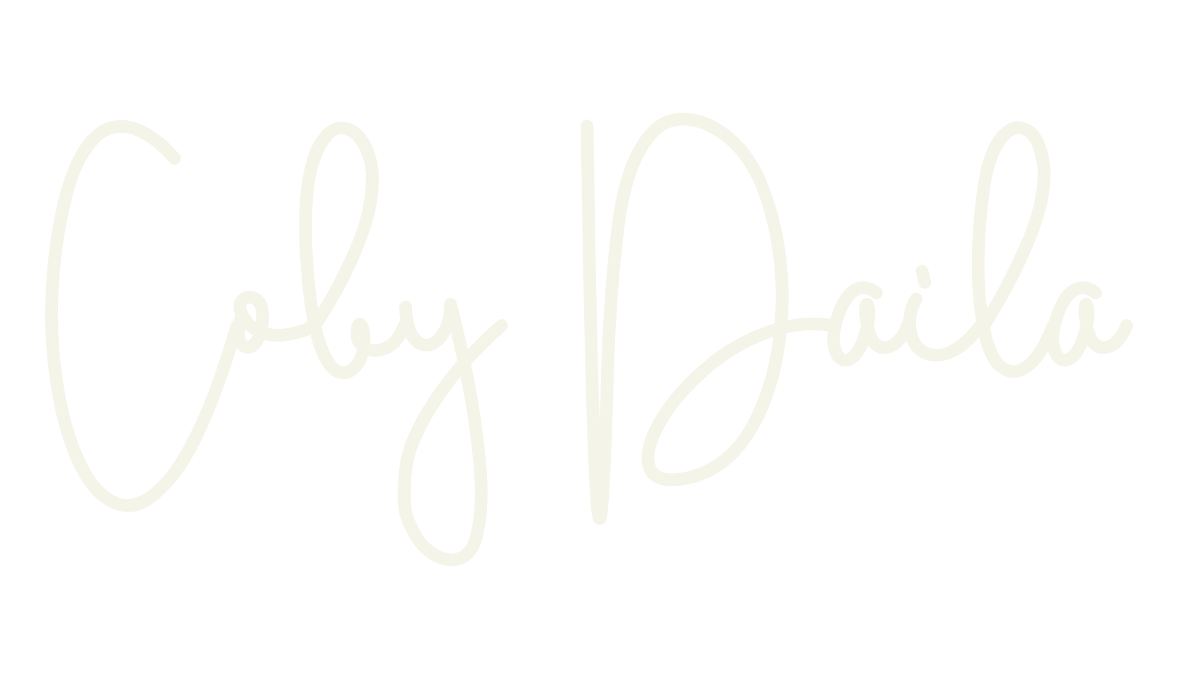 Coby Daila, cursive font preview