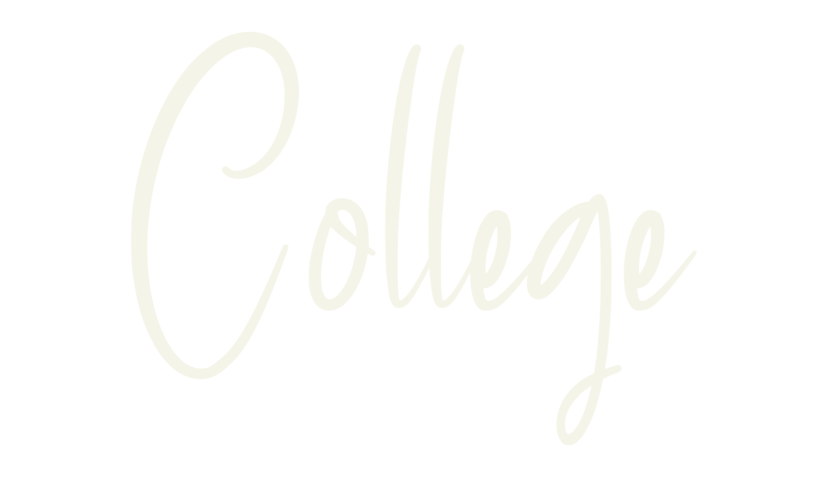 College, cursive font preview