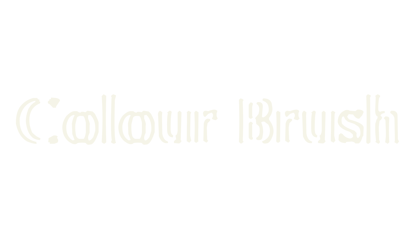 Colour Brush, stencil font preview