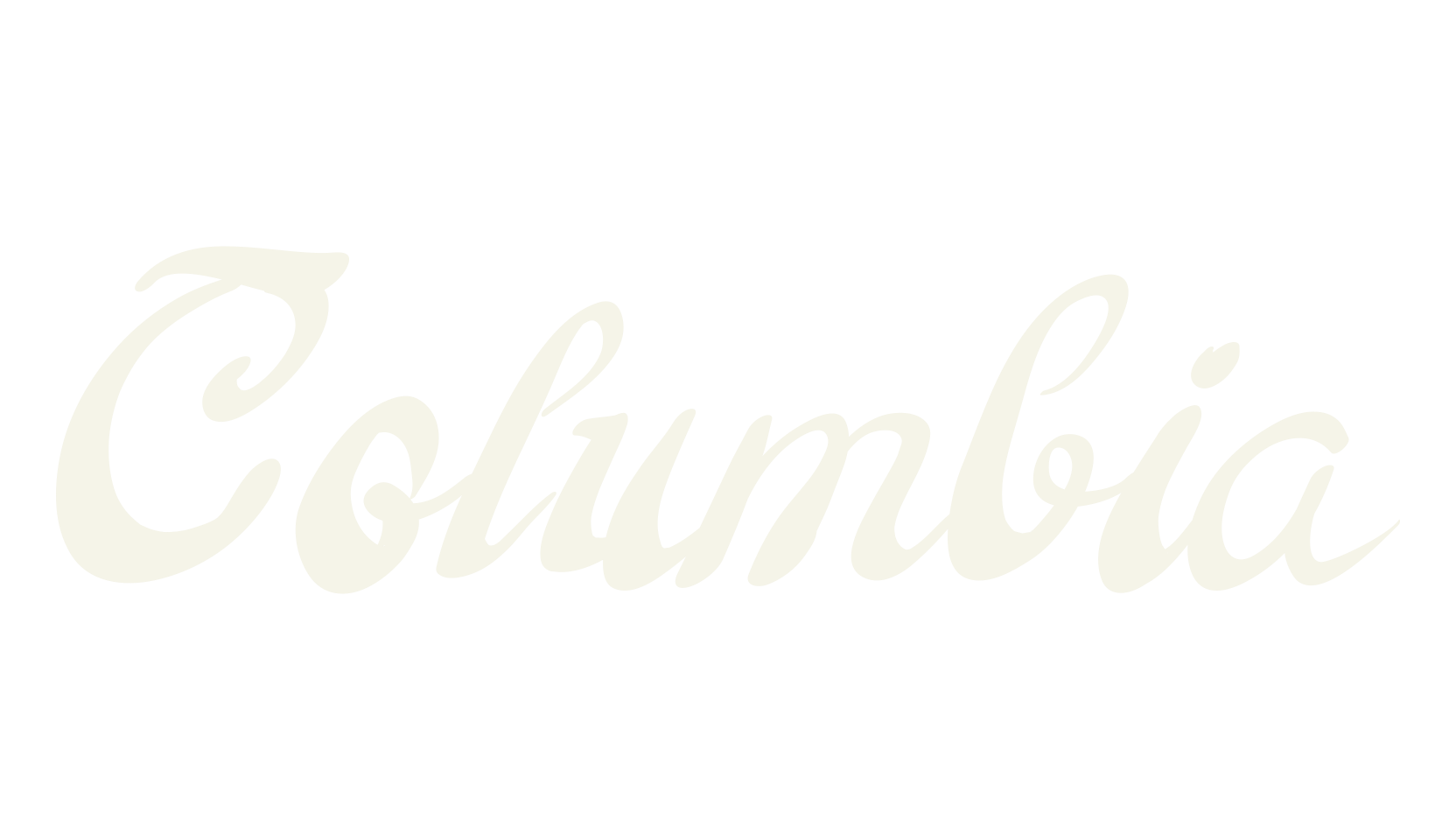 Columbia, cursive font preview