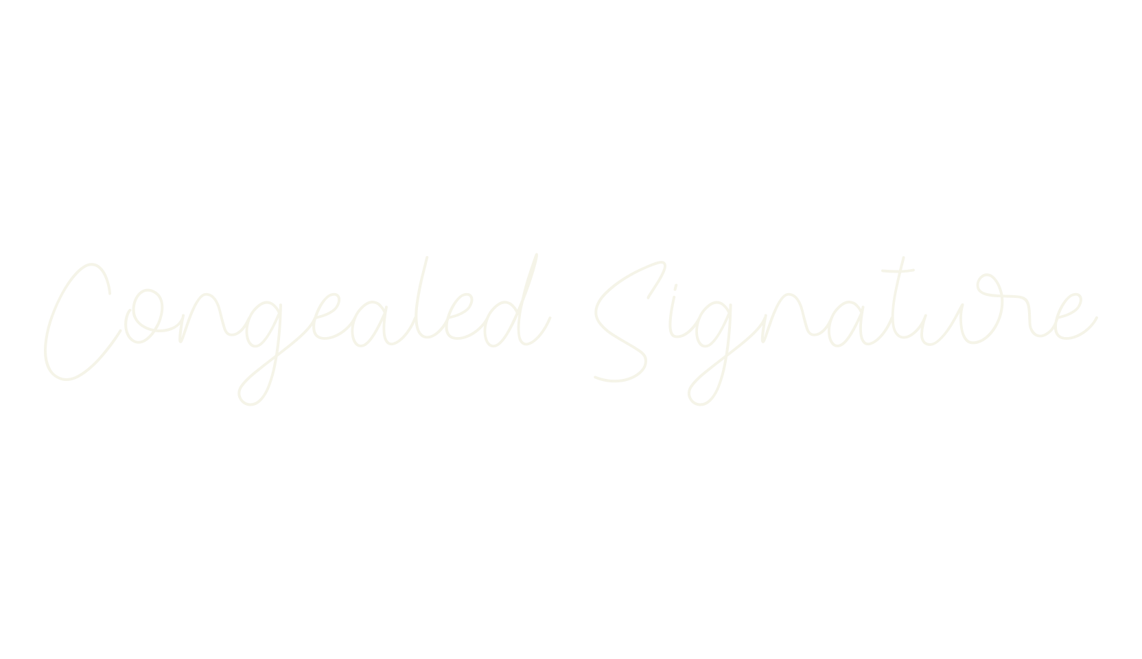 Congealed Signature, cursive font preview