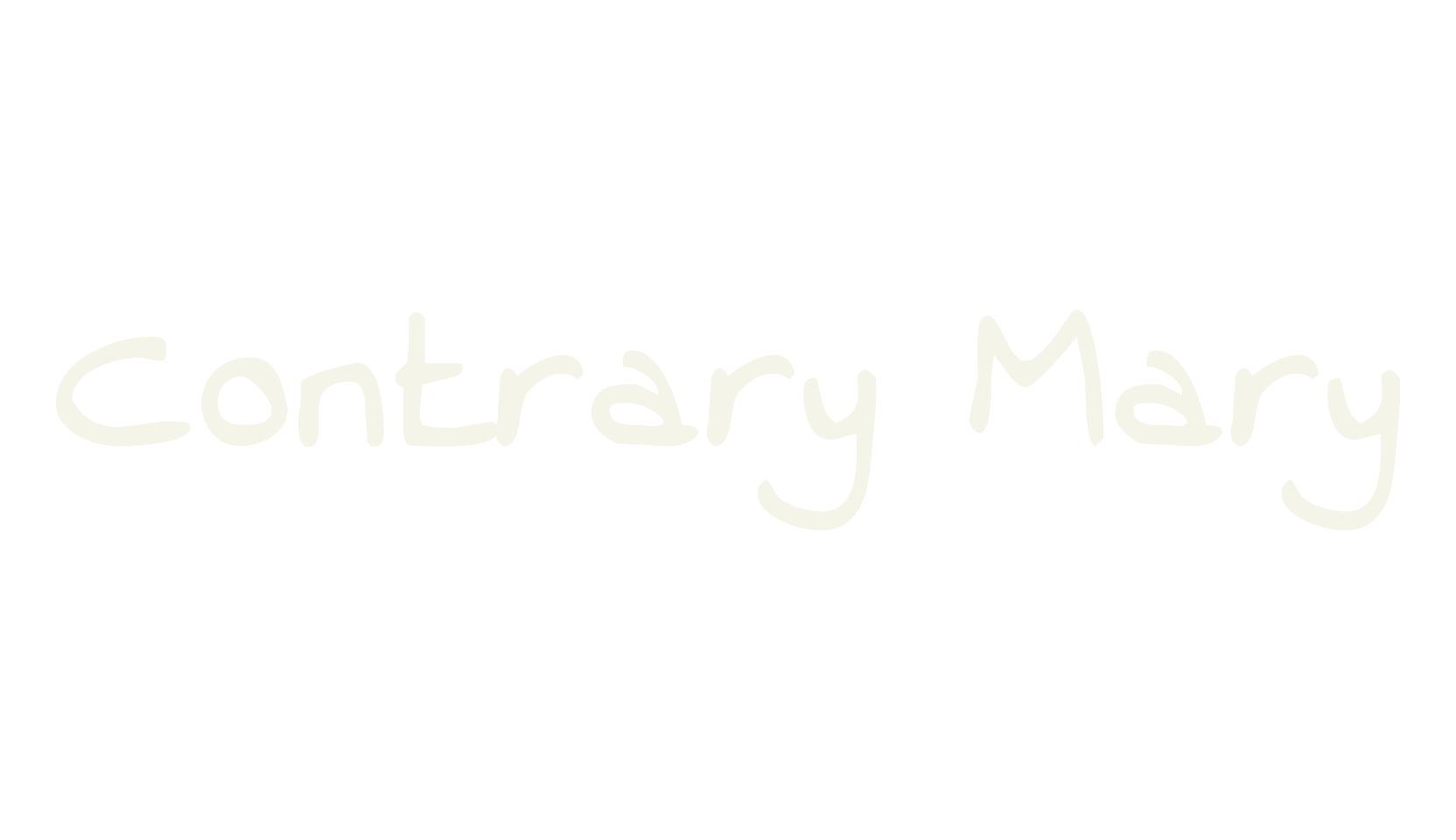 Contrary Mary, handwritten font preview