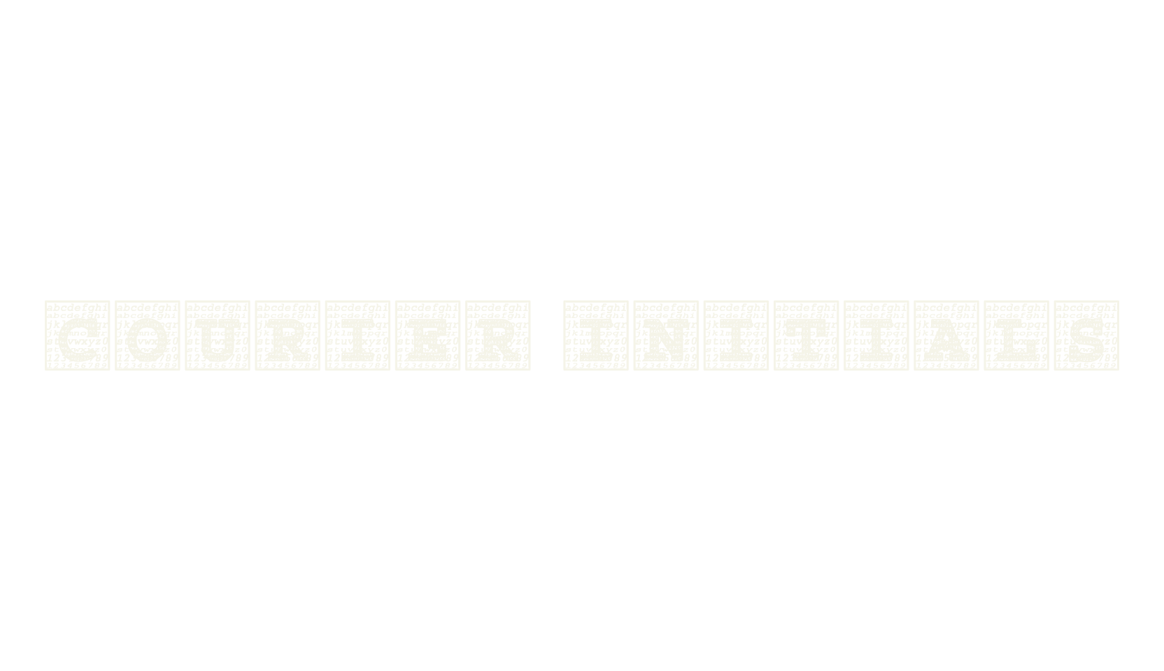 Courier Initials, display market font preview