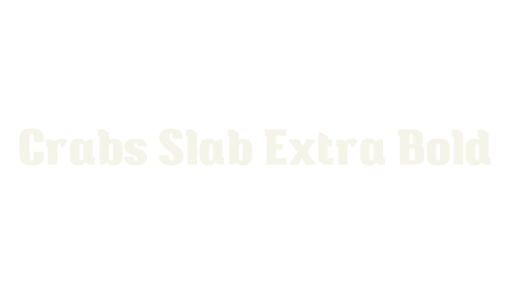 Crabs Slab Extra Bold, bold font preview