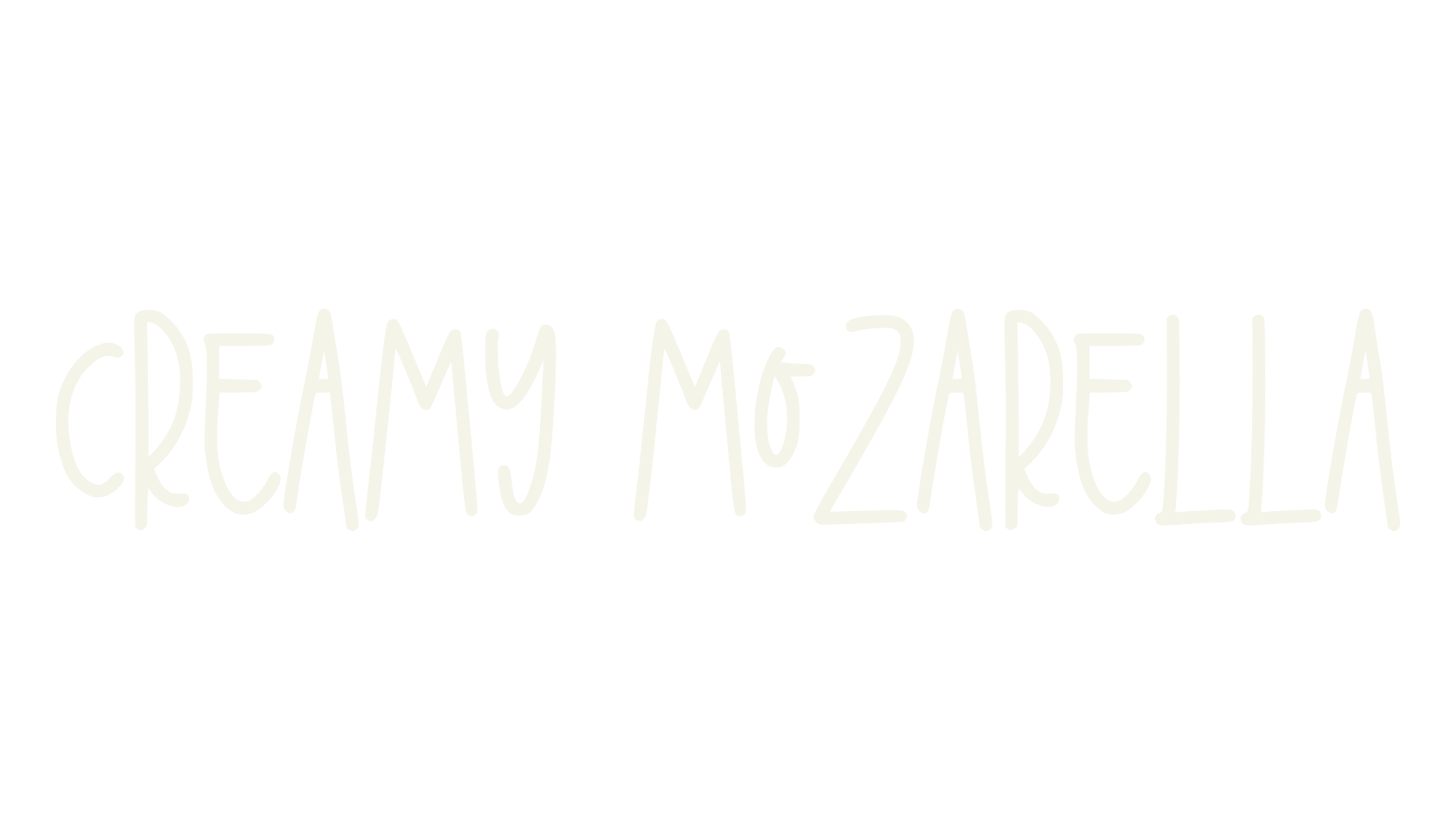Creamy Mozarella, cursive font preview