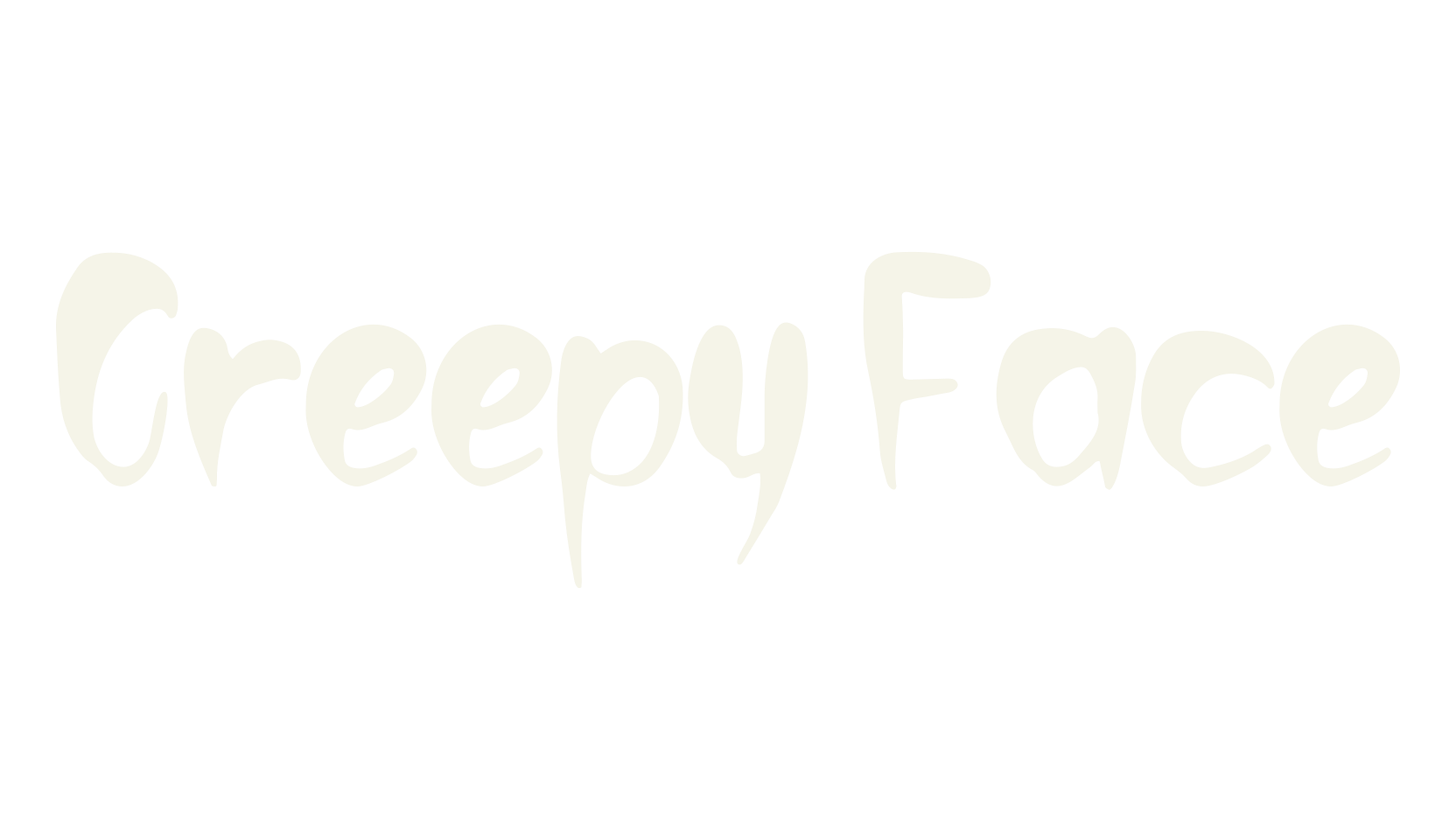 Creepy Face, spooky font preview