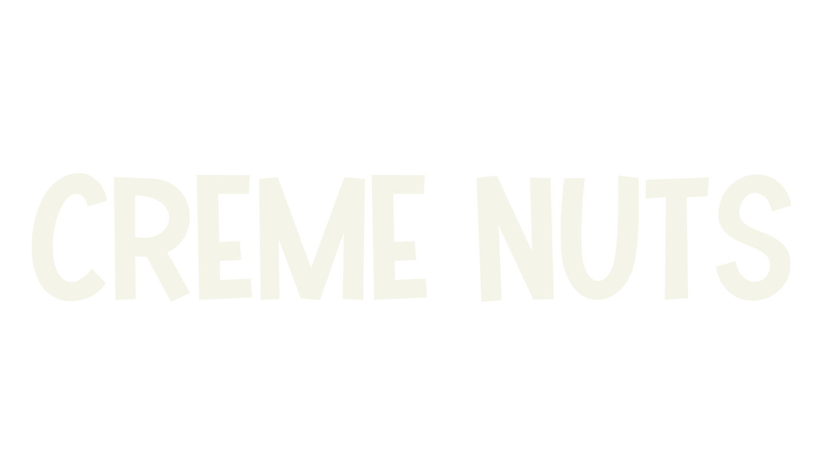 CREME NUTS, modern font preview