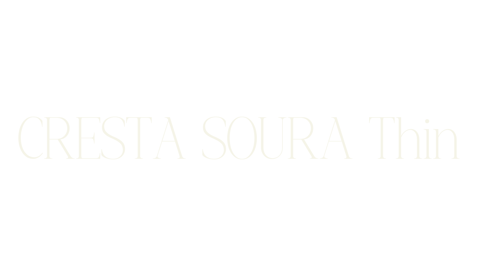 CRESTA SOURA Thin, number font preview