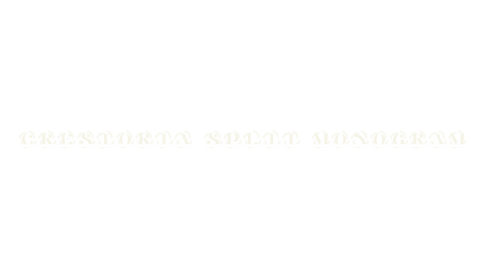 Crestoria Split Monogram, monogram font preview