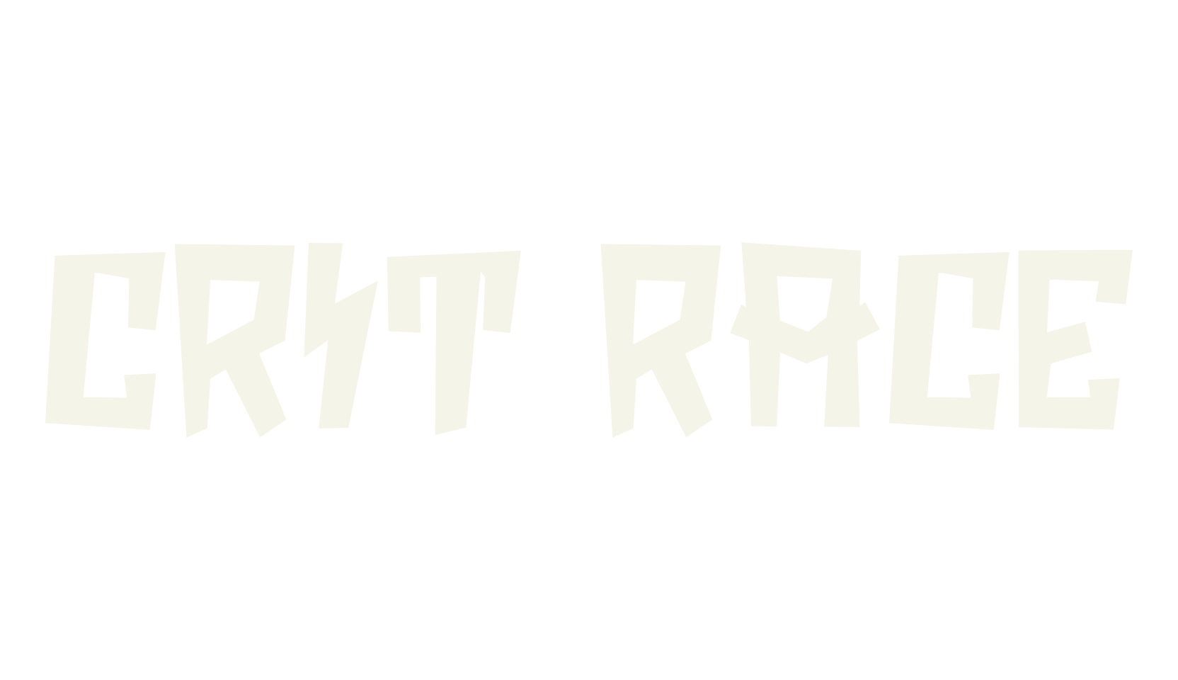 CRIT RACE, funky font preview