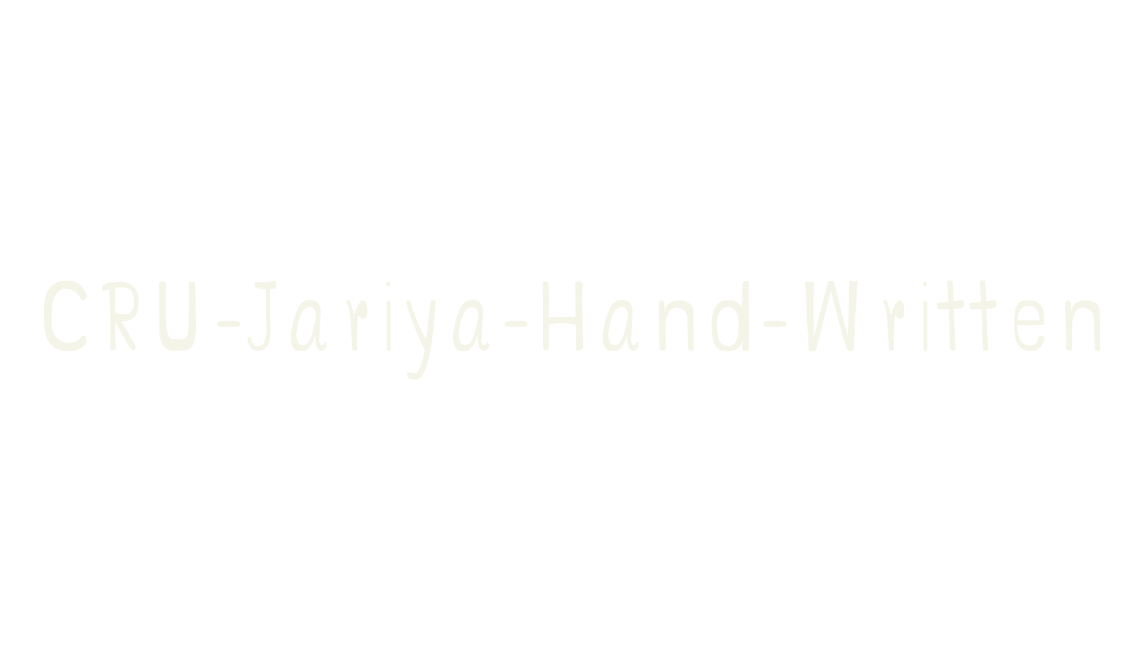CRU-Jariya-Hand-Written, display font preview