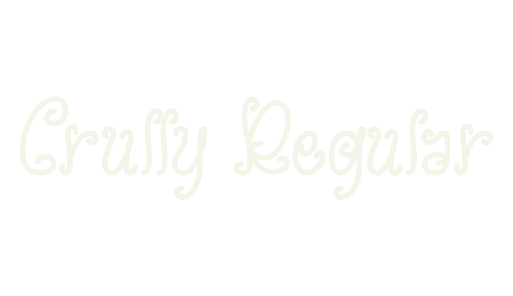 Crully Regular, fashion sign font preview